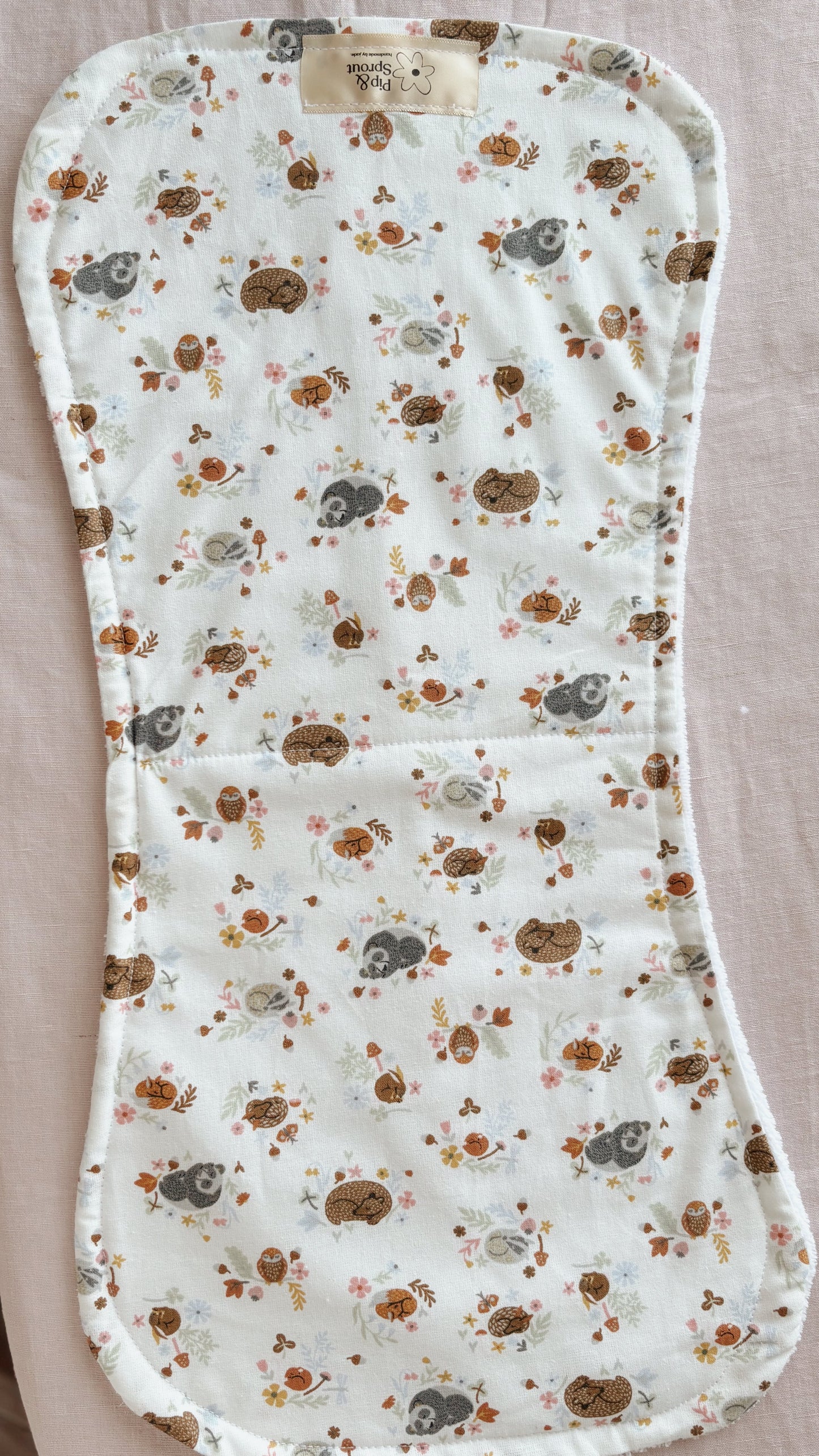 Burp cloth pip and sprout handmade