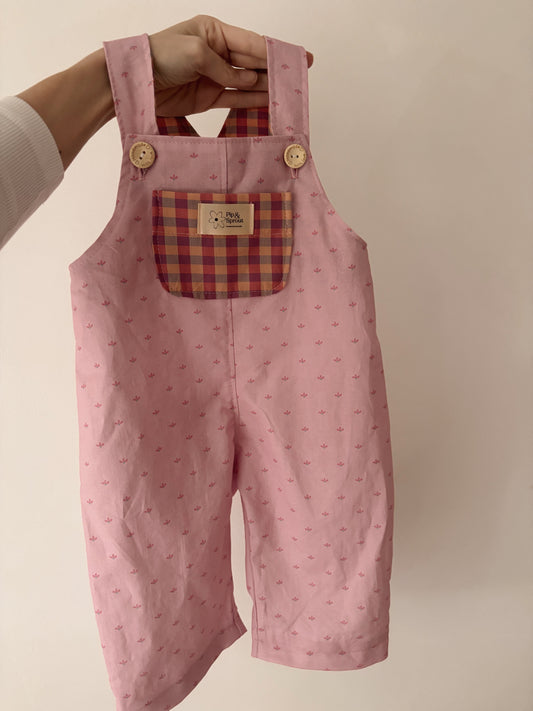 Organic Cotton Toddler Overalls | Floral gingham