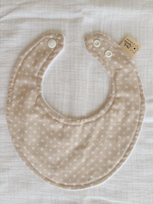 Handmade neutral baby bib cotton with bamboo backing
