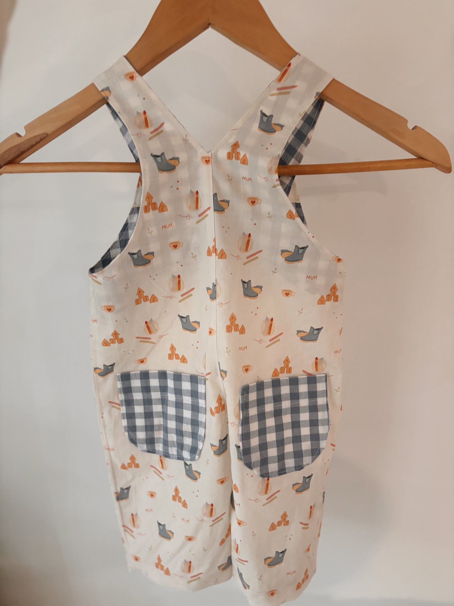 Handmade Organic Cotton Toddler Overalls |Motherhood Print