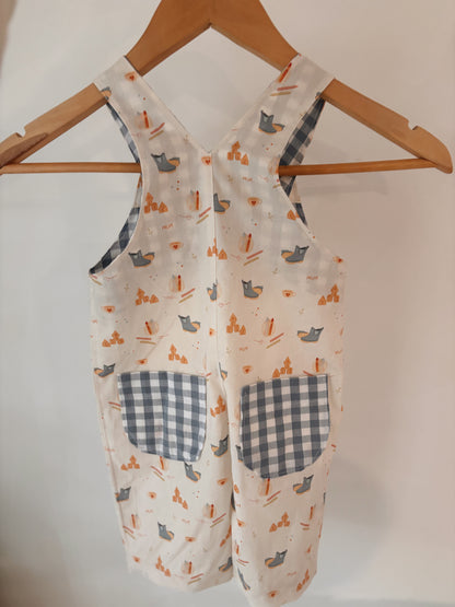 Handmade Organic Cotton Toddler Overalls |Motherhood Print