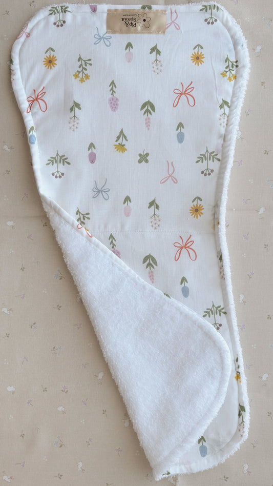 Bloom and Bow Handmade Burp Cloth