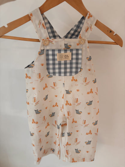 Handmade Organic Cotton Toddler Overalls |Motherhood Print
