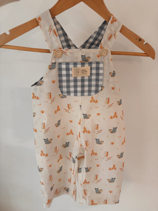 Handmade Organic Cotton Toddler Overalls |Motherhood Print