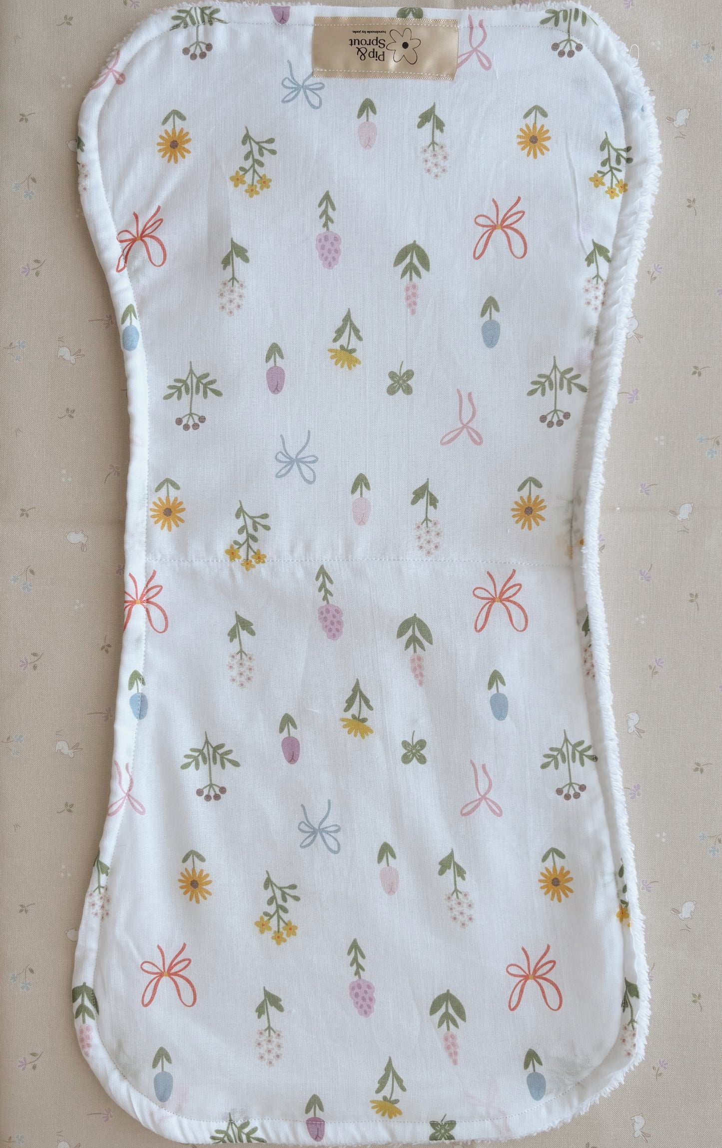 Bloom and Bow Handmade Burp Cloth